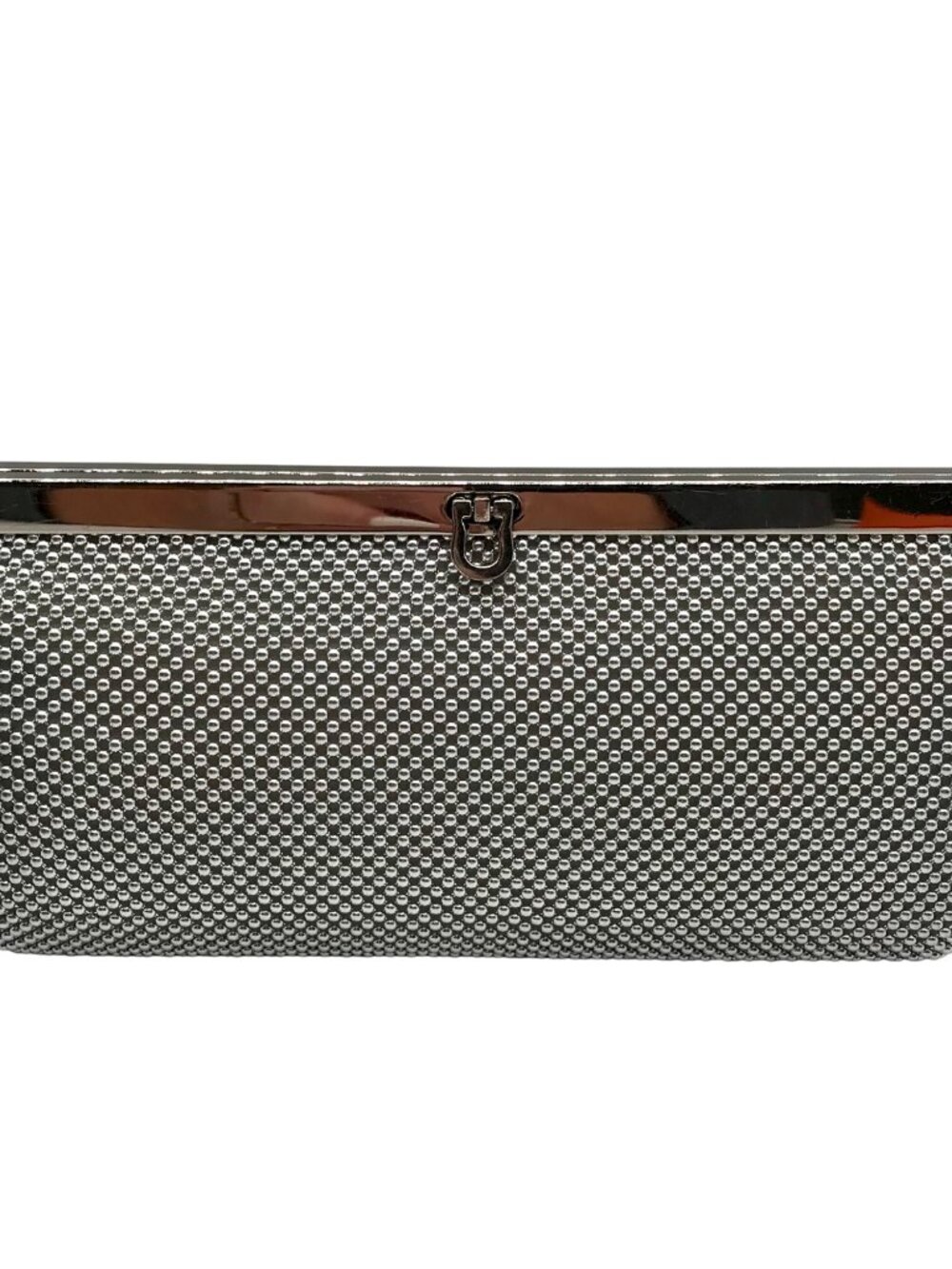 La Regale Silver Reddelle Sequin Crossbody Clutch Bag